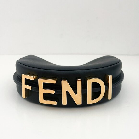 Fendi Nano Fendigraphy Mini Bag Charm Matte Black Gold - Picture 8 of 16